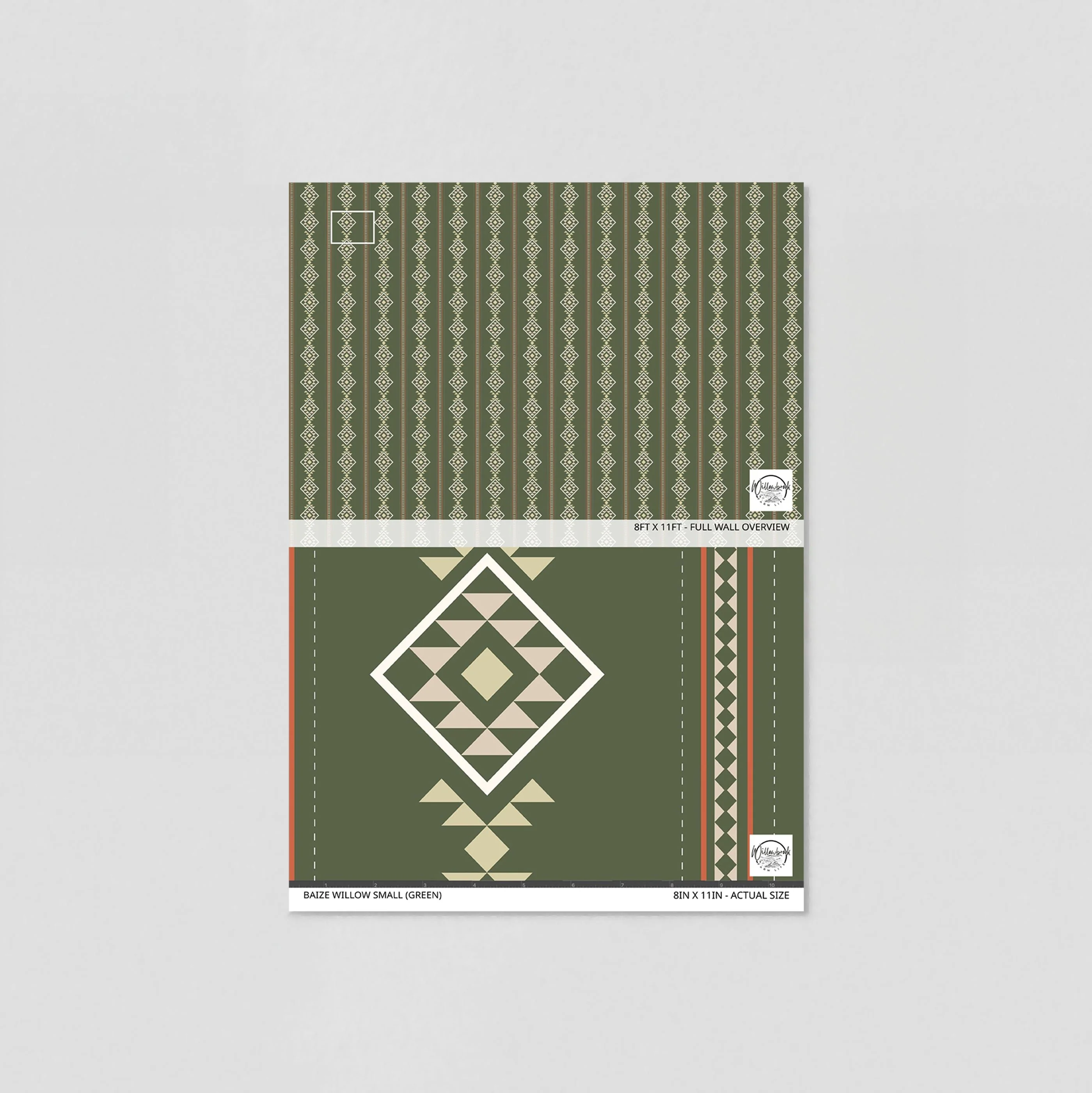 Baize Willow Small (Green) Wallpaper - Image 6