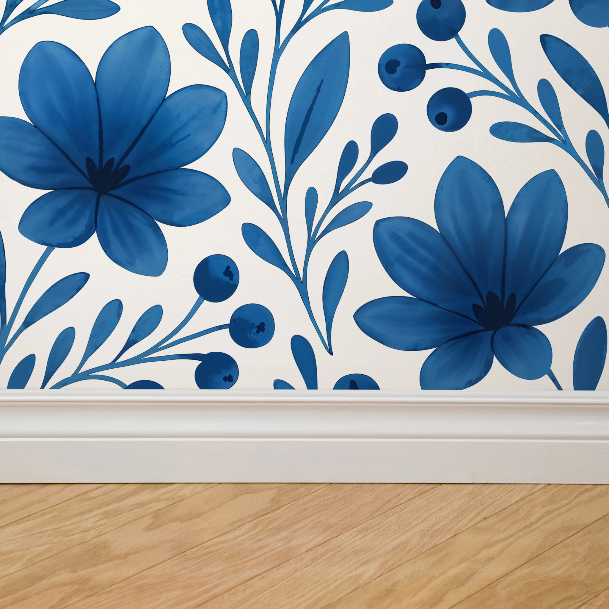 Bloom There, Done That (Blue) Wallpaper - Image 4