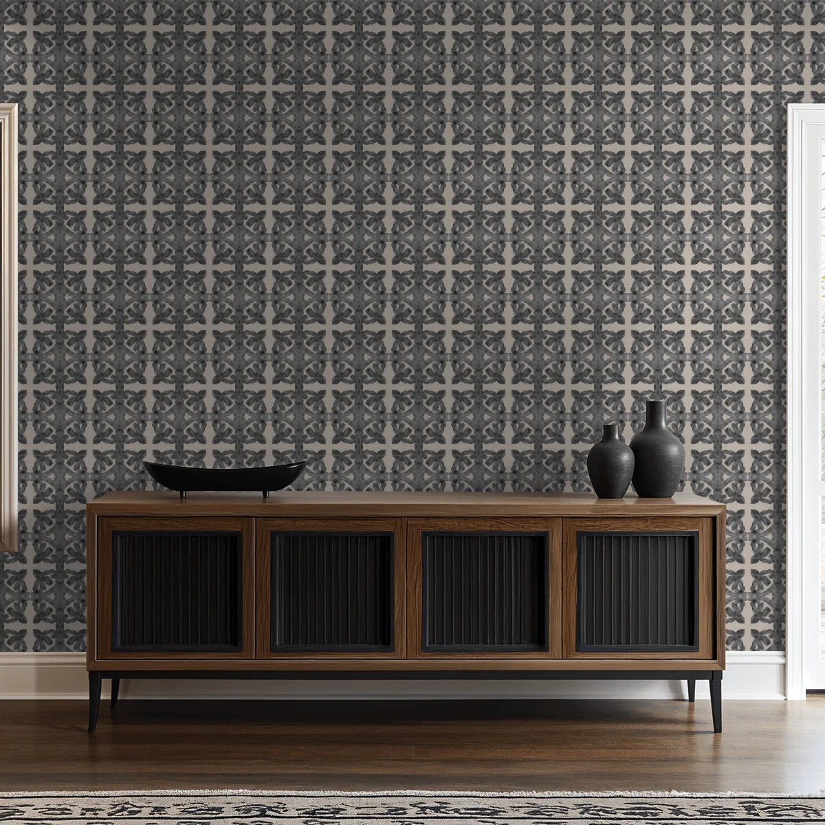 Jagger Damask (Black) Wallpaper - Image 2