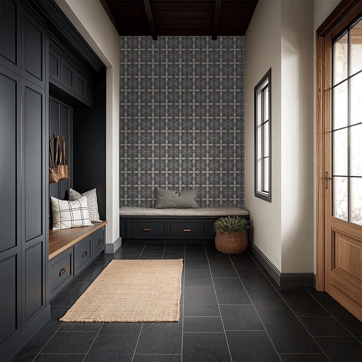 Jagger Damask (Black) Wallpaper - Image 5