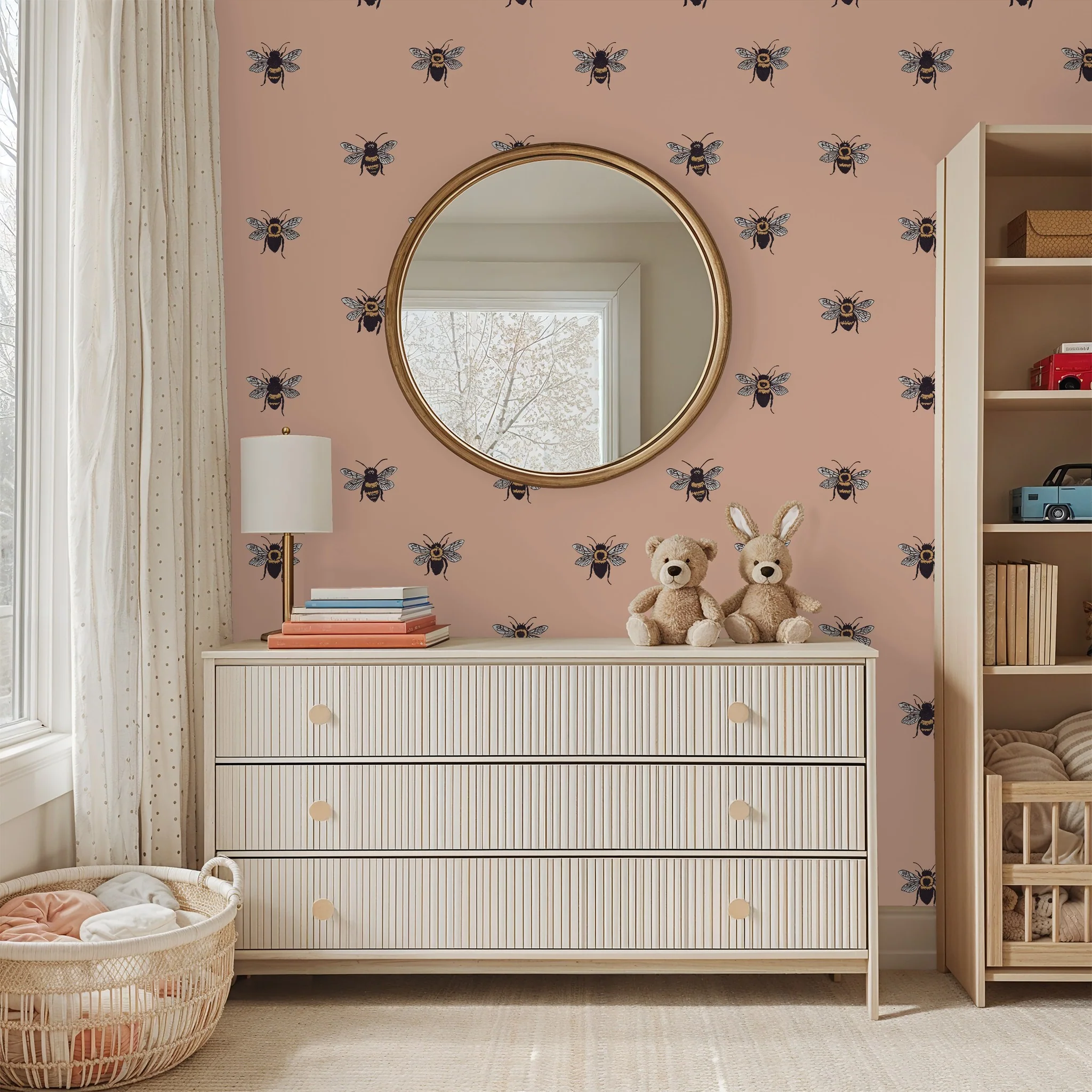 Life of Bees (Pink) Wallpaper - Image 5