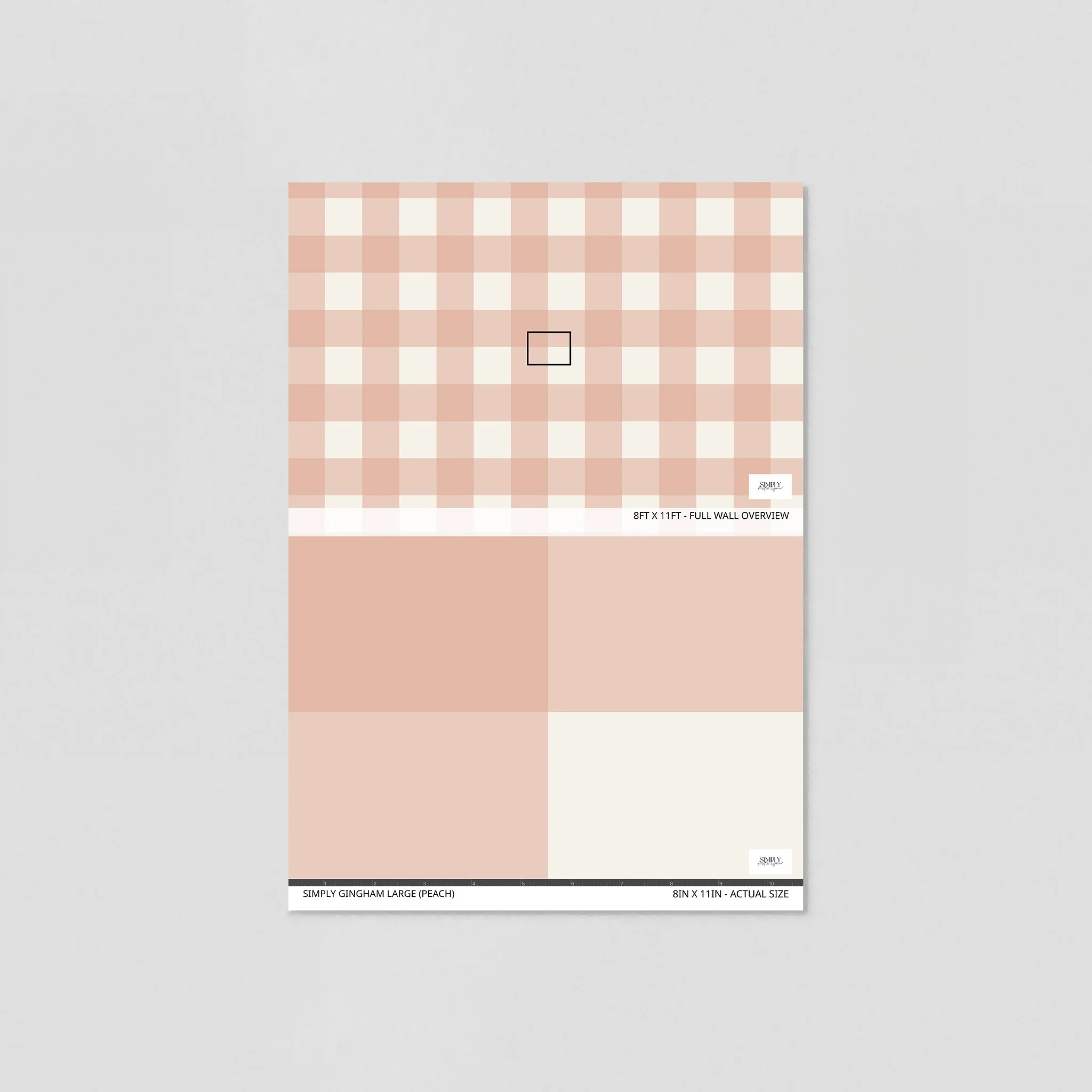 Simply Gingham Large (Peach) Wallpaper - Image 6